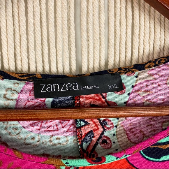 Zanzea Abstract Funky Print Short Sleeve Maxi Dress with Pockets Size XXL - Picture 3 of 12